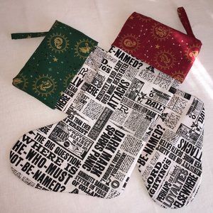 Set of 2 Harry Potter licensed fabric Handmade Holiday Stockings
